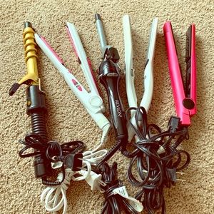 3 Straighteners 1 Curling Iron 1 Spiral Curler